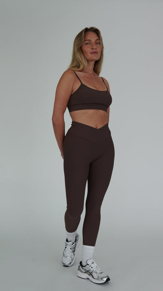 Sculpt V-Waist Full Length Leggings - Cacao
