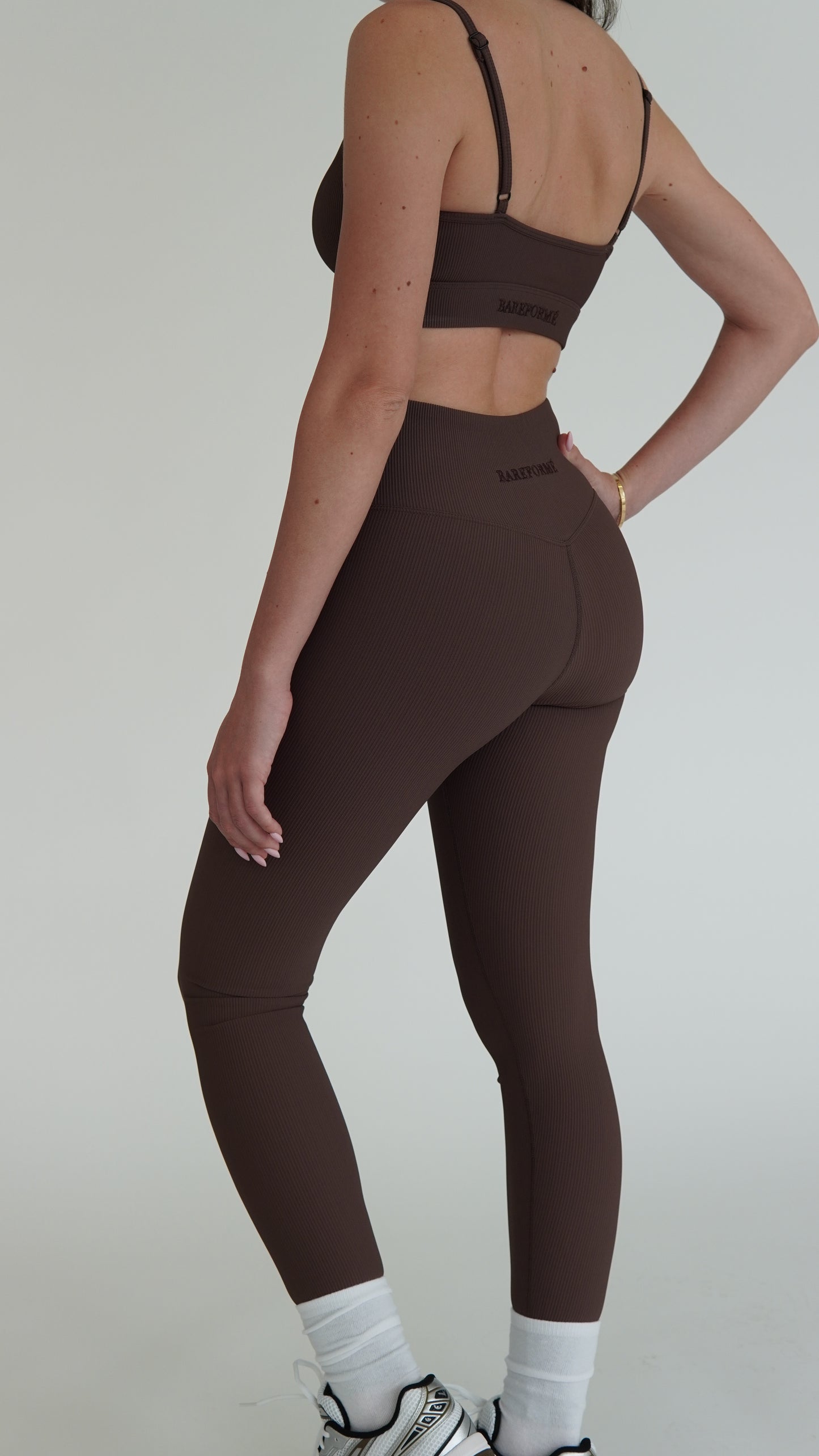 SCULPT V-WAIST FULL LENGTH LEGGINGS - CACAO