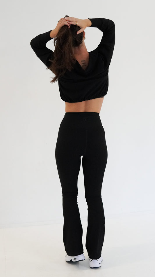 Kensington High Waisted Flare Leggings - Black