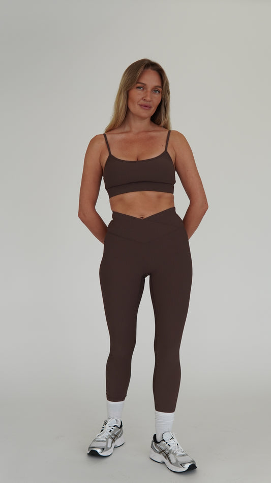 Sculpt V-Waist Full Length Leggings - Cacao
